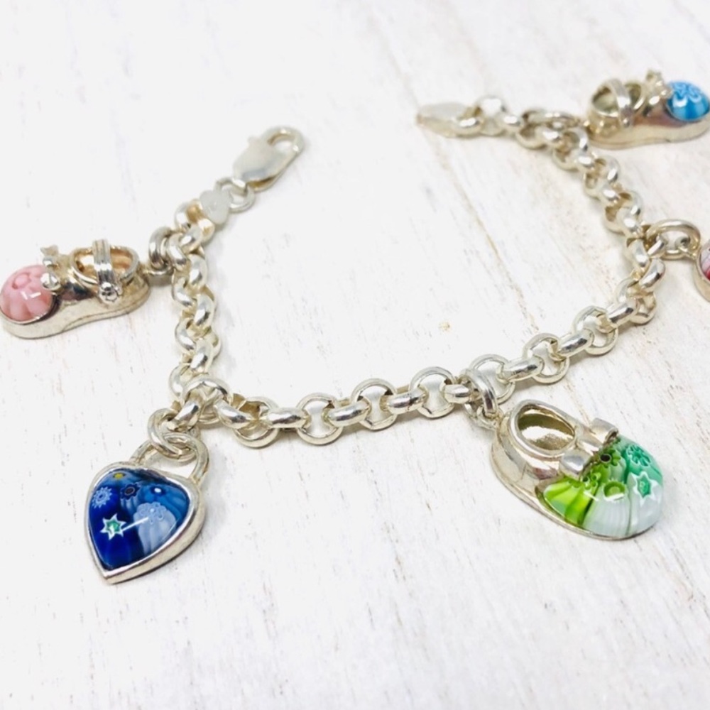 Alan K Millefiori Murano charm bracelet, rare